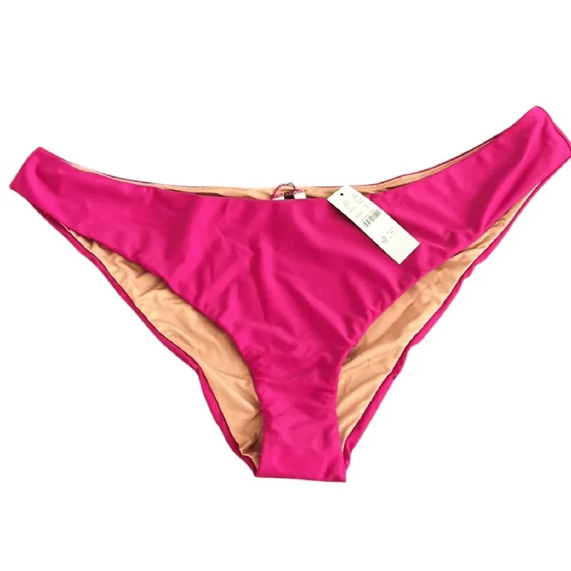 Women's Curved Waist Bikini Bottom In Hot Pink