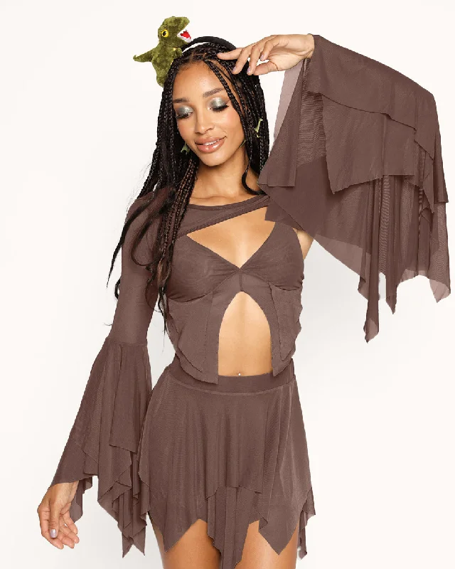 Dark Arts Ultra Crop Top - Brown