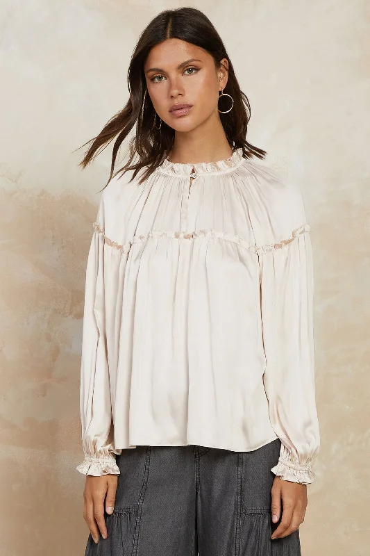 Picot Ruffled Blouse