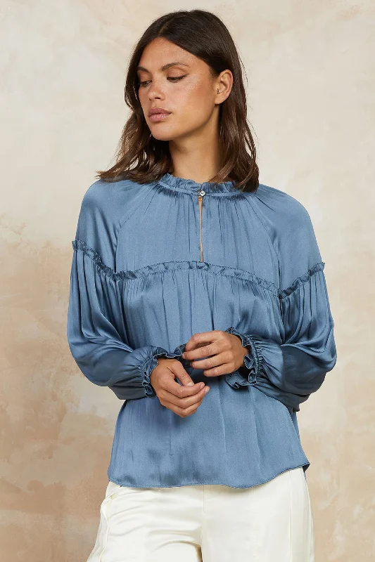 Picot Ruffled Blouse