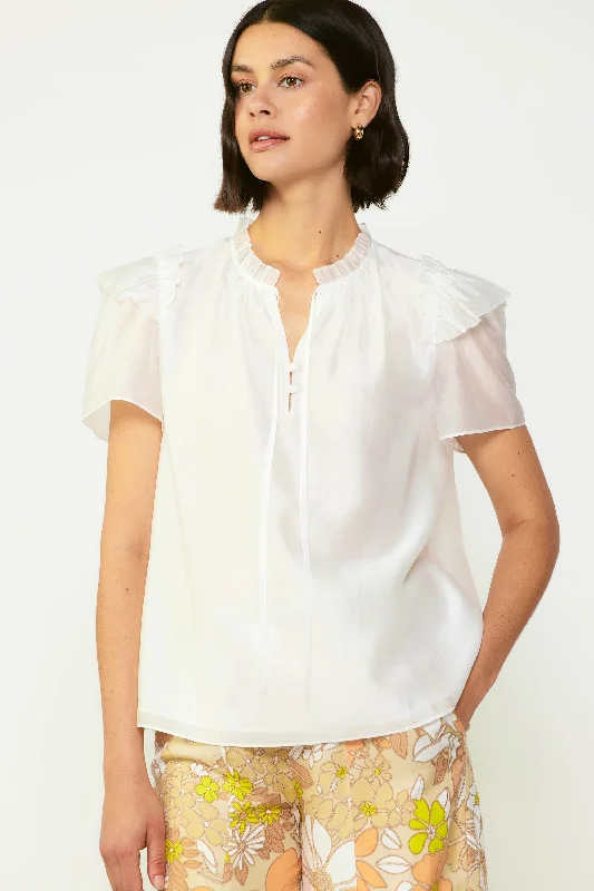 Ruffled Shoulder Blouse