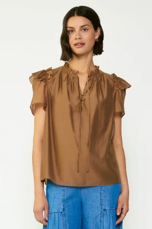 Ruffled Shoulder Blouse