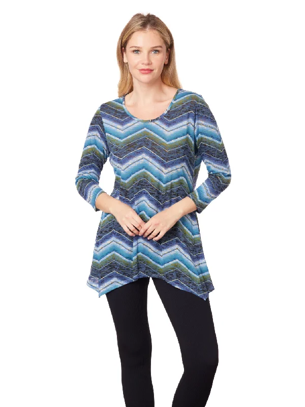 Tianello "Then" Print Cotton Burnout "Asbury" Tunic