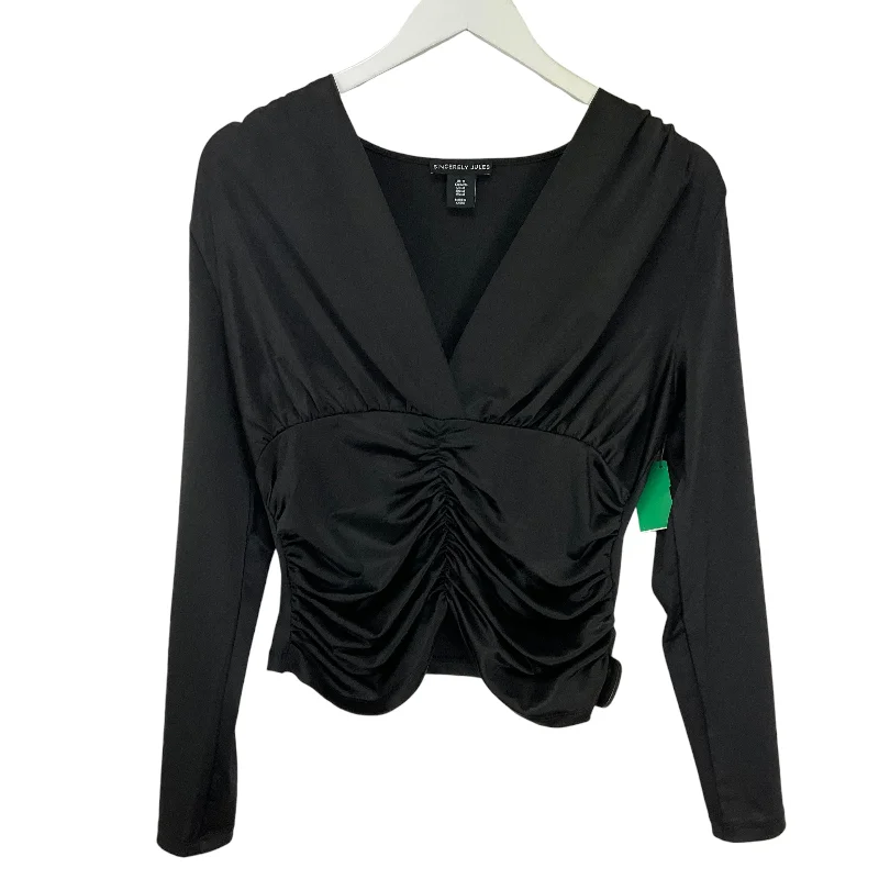 Top Long Sleeve Basic By Clothes Mentor In Black, Size: M