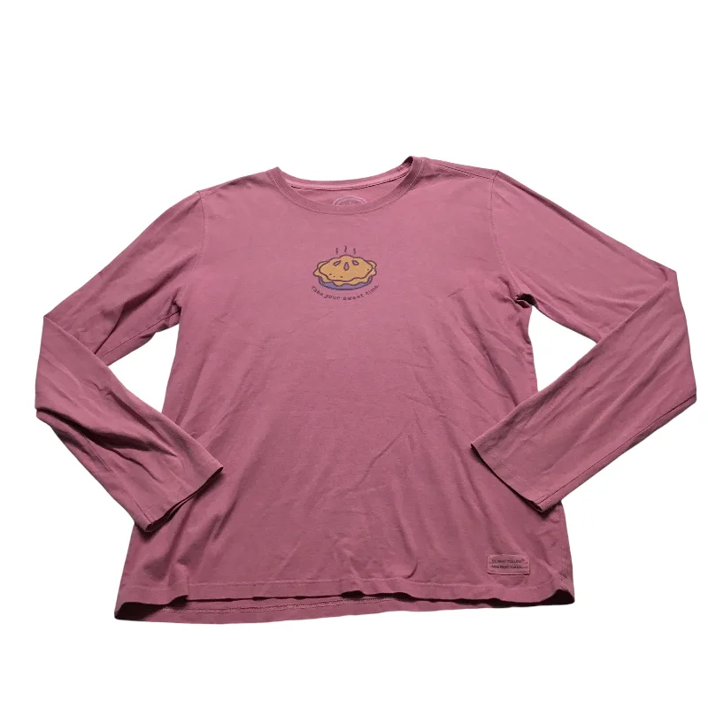 Top Long Sleeve Basic By Life Is Good In Pink, Size: S