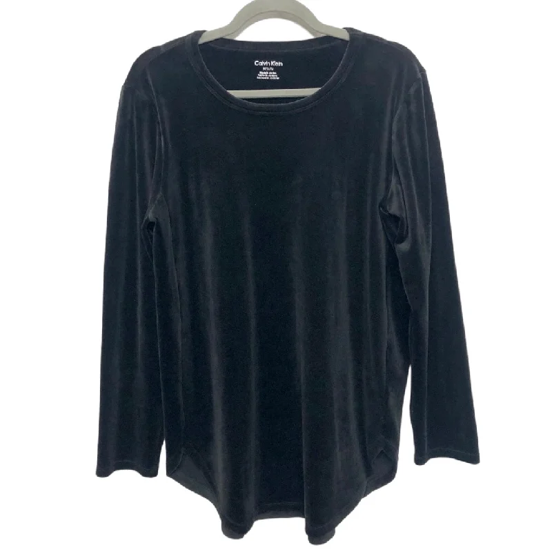 Top Long Sleeve By Calvin Klein In Black, Size: M