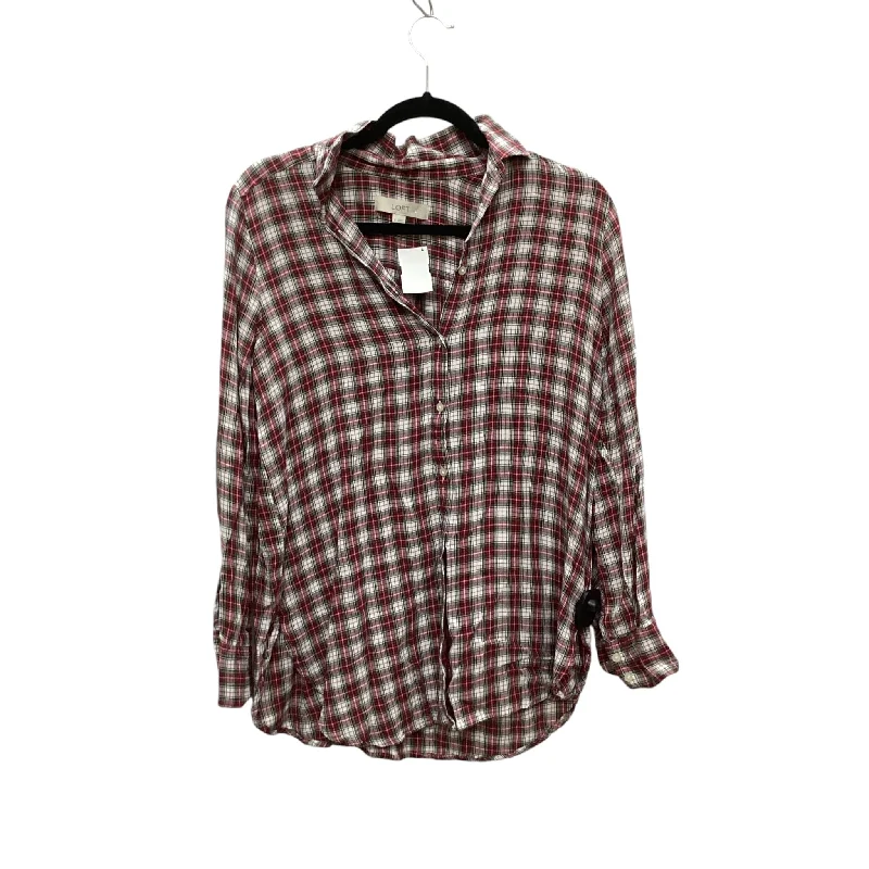 Top Long Sleeve By Loft In Red, Size: S