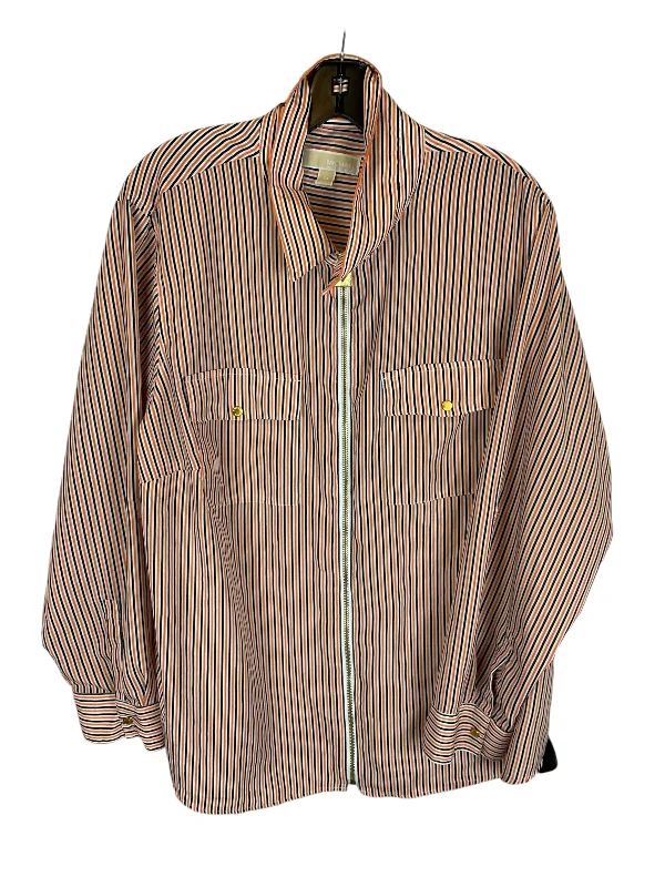 Top Long Sleeve By Michael By Michael Kors In Striped Pattern, Size: 3x