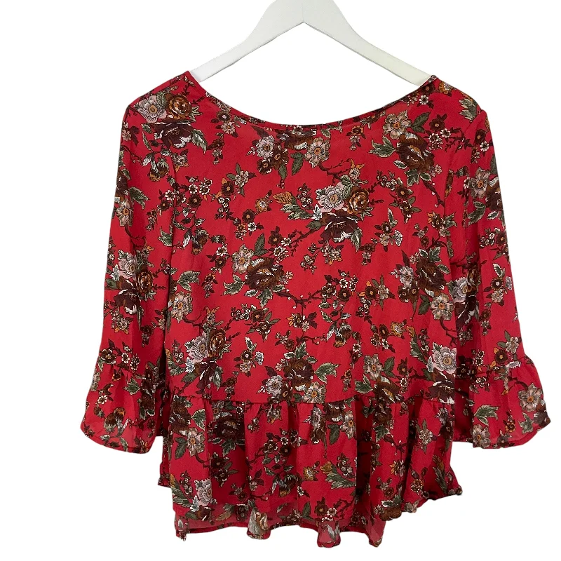 Top Long Sleeve By One Clothing In Red, Size: M