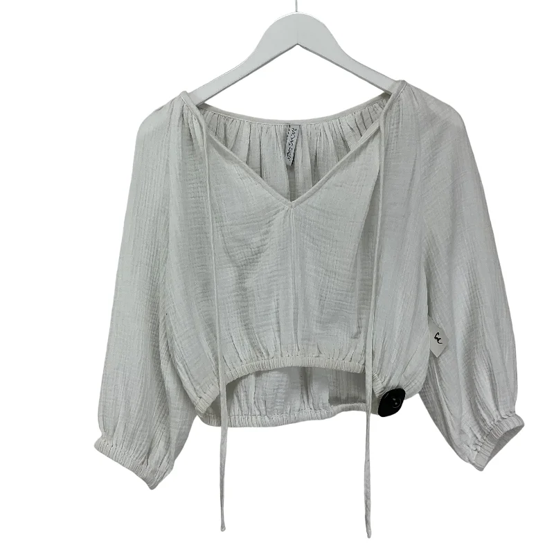 Top Long Sleeve By Rachel Pally In White, Size: M