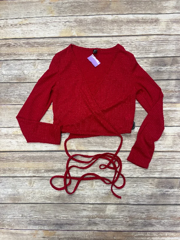 Top Long Sleeve By Shein In Red, Size: L