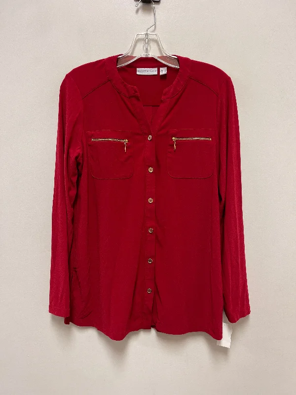 Top Long Sleeve By Susan Graver In Red, Size: S